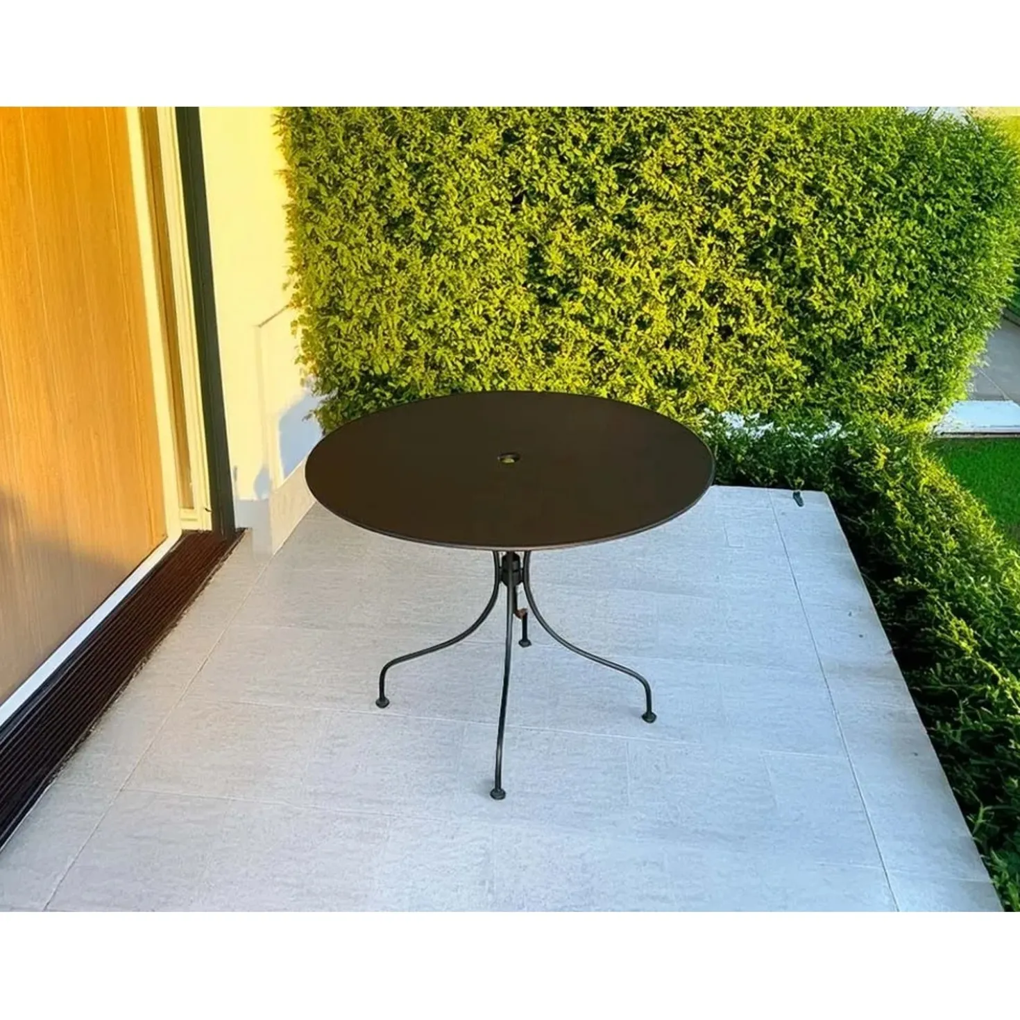 Tavolo da giardino in ferro nero Ø 90 cm