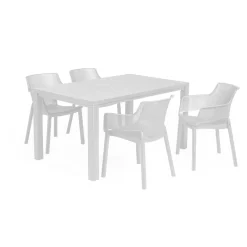 Tavolo da giardino Julie 147x90x75 cm bianco