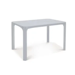 Tavolo da giardino Ole` rattan grigio perla 120x80 cm