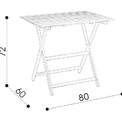 Tavolo da giardino Prince in legno 60x80xH72 cm grigio