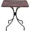 Tavolo da giardino quadrato in ferro con decoro traforato 70x70 cm H 72 cm