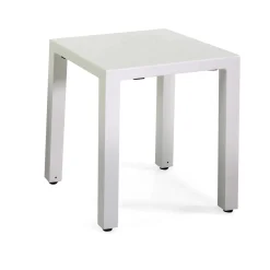 Tavolo da giardino quadrato Alma in alluminio bianco 35x35x42 cm
