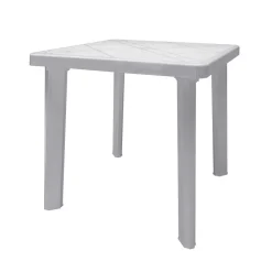 Tavolo da giardino Rodi in polipropilene grigio perla 80x80 cm