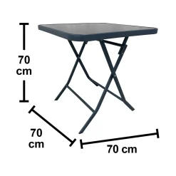 Tavolo da giardino Toconao pieghevole in acciaio 70x70xH70 cm