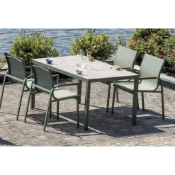 Tavolo e sedie da giardino in polywood verde 4 posti