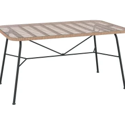 Tavolo e sedie da giardino in acciaio e rattan antracite 4 posti