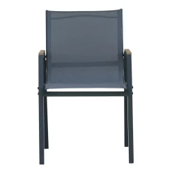 Tavolo e sedie da giardino in polywood nero 4 posti