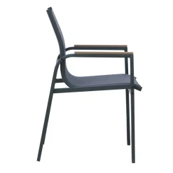 Tavolo e sedie da giardino in polywood nero 4 posti