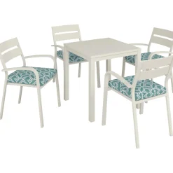 Tavolo in alluminio Prata a doghe con tubo in alluminio 71x71x73 cm