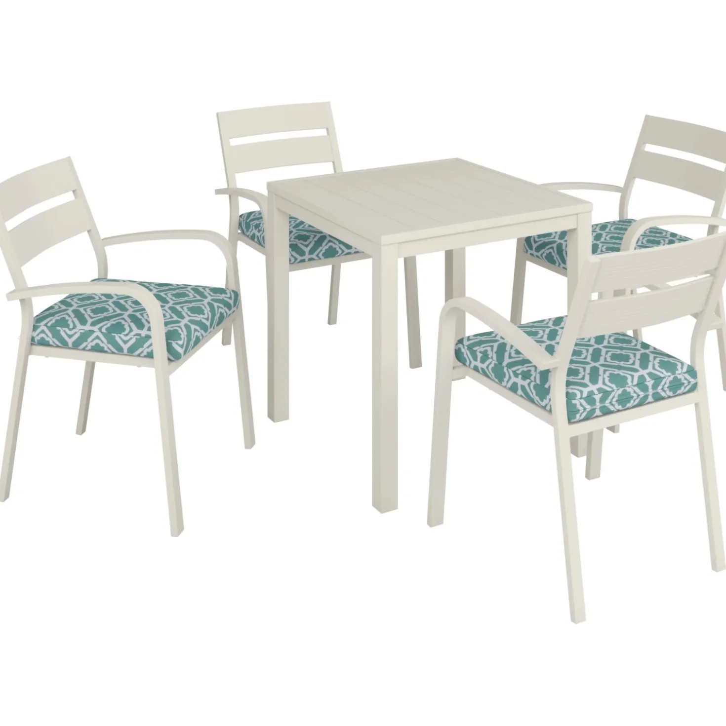 Tavolo in alluminio Prata a doghe con tubo in alluminio 71x71x73 cm