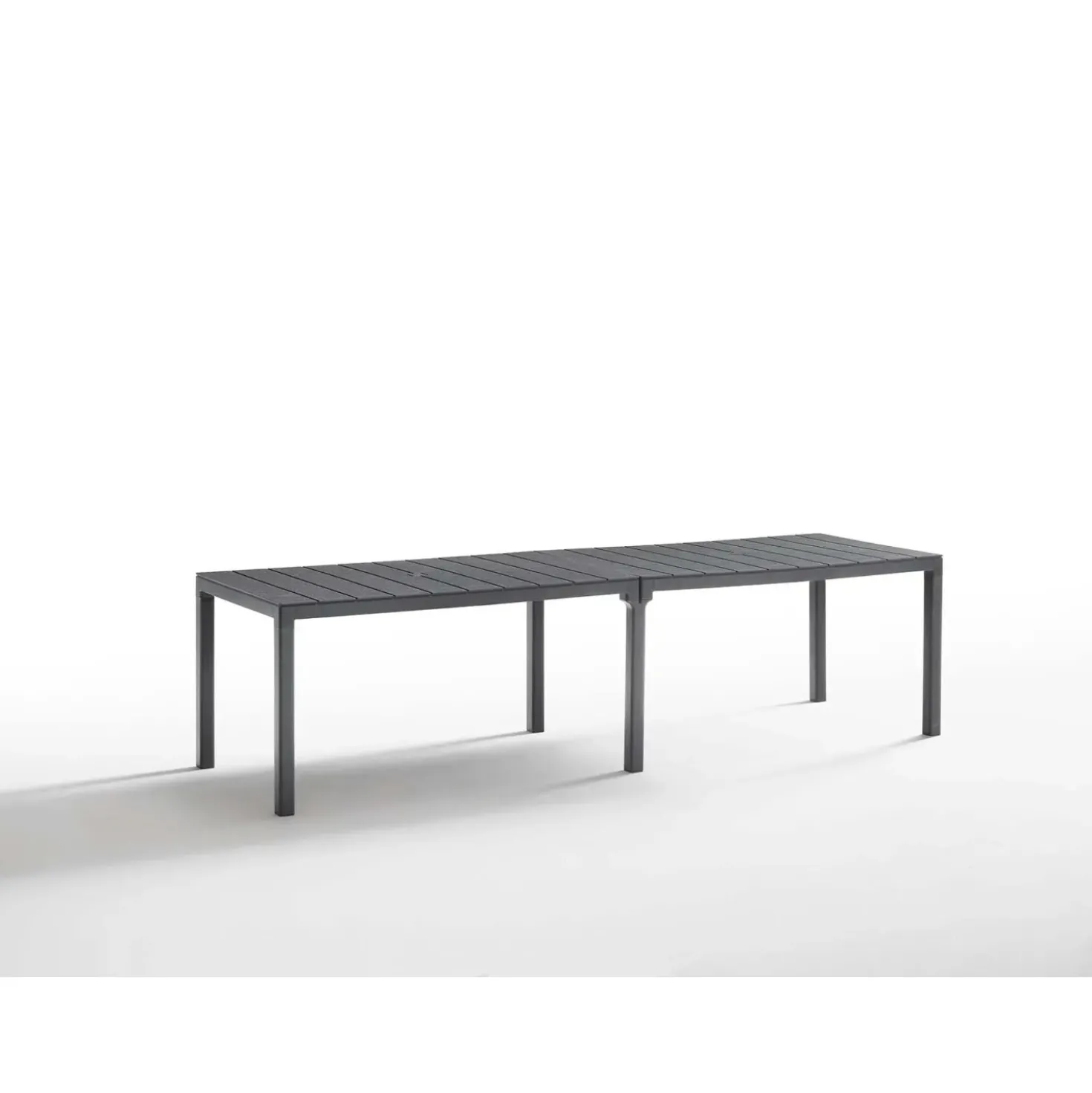 Tavolo modulare da giardino King in polipropilene grafite 88x296-148 cm