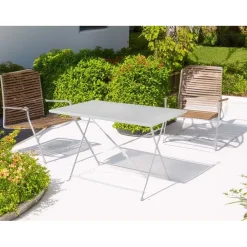 Tavolo pieghevole da giardino Bistrò in ferro avorio 110x70 cm
