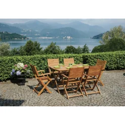 Tavolo pieghevole da giardino in acacia 140x80 cm