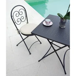 Tavolo pieghevole da giardino in ferro nero 70x70xH74 cm