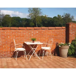Tavolo pieghevole da giardino in ferro in avorio 70x70 cm