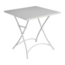 Tavolo pieghevole da giardino in ferro in avorio 70x70 cm