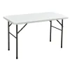 Tavolo pieghevole in acciaio e piano plastica stampata 122x60 cm H 74 cm