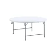 Tavolo pieghevole Taloga tondo in plastica e telaio acciaio 152x74 cm bianco