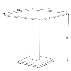 Tavolo quadrato Carvel ossido 68x68x75 cm