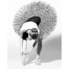 Tela stampata immagine ballerina in bianco e nero 60x80 cm
