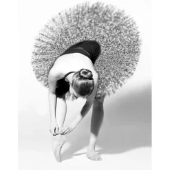 Tela stampata immagine ballerina in bianco e nero 60x80 cm
