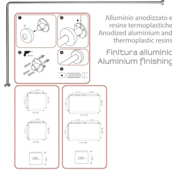 Telaio box doccia angolare 80x170 cm alluminio anodizzato
