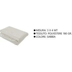 Telo di ricambio in poliestere per Gazebo 361 sabbia 400x300 cm
