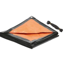 Telo in tessuto con occhielli Tarpaulin 100 g/m² 3x4 m grigio-arancione