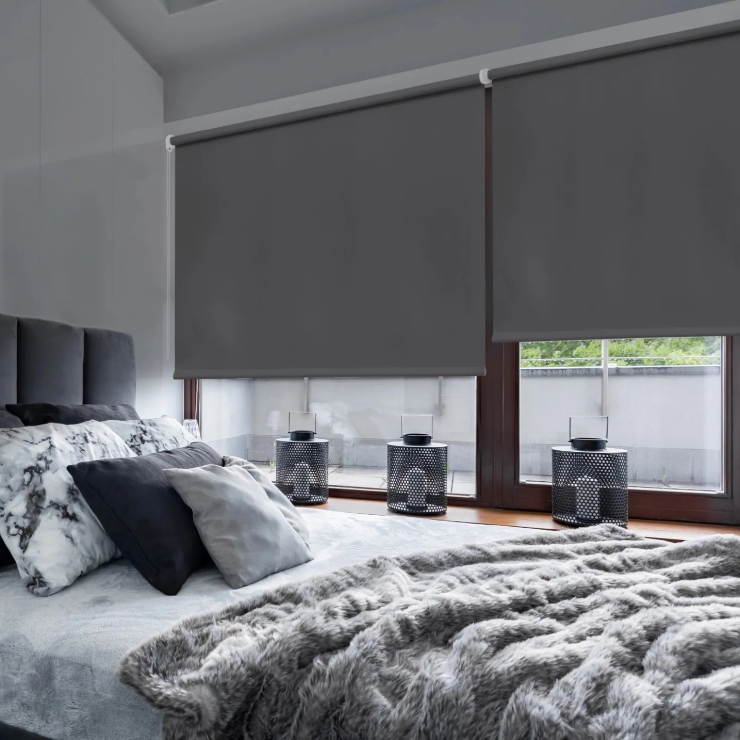 Tenda a rullo colore grigio 60x180 cm