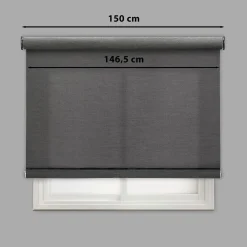 Tenda a rullo Lino filtrante 150x250 cm antracite