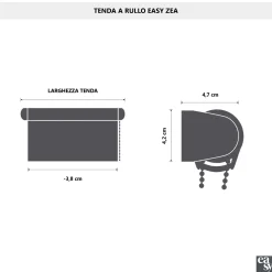 Tenda a rullo oscurante bianco 90 x 252 cm