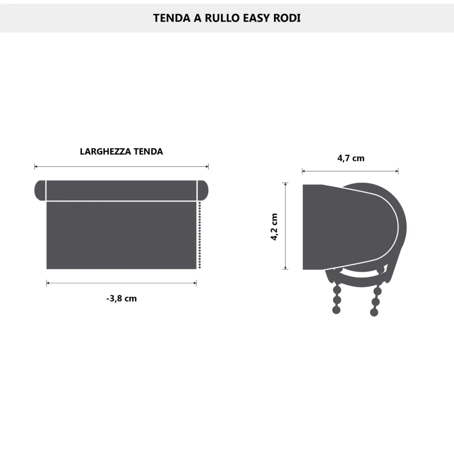 Tenda a rullo semifiltrante Rodi L 150 x H 252 cm grigio scuro