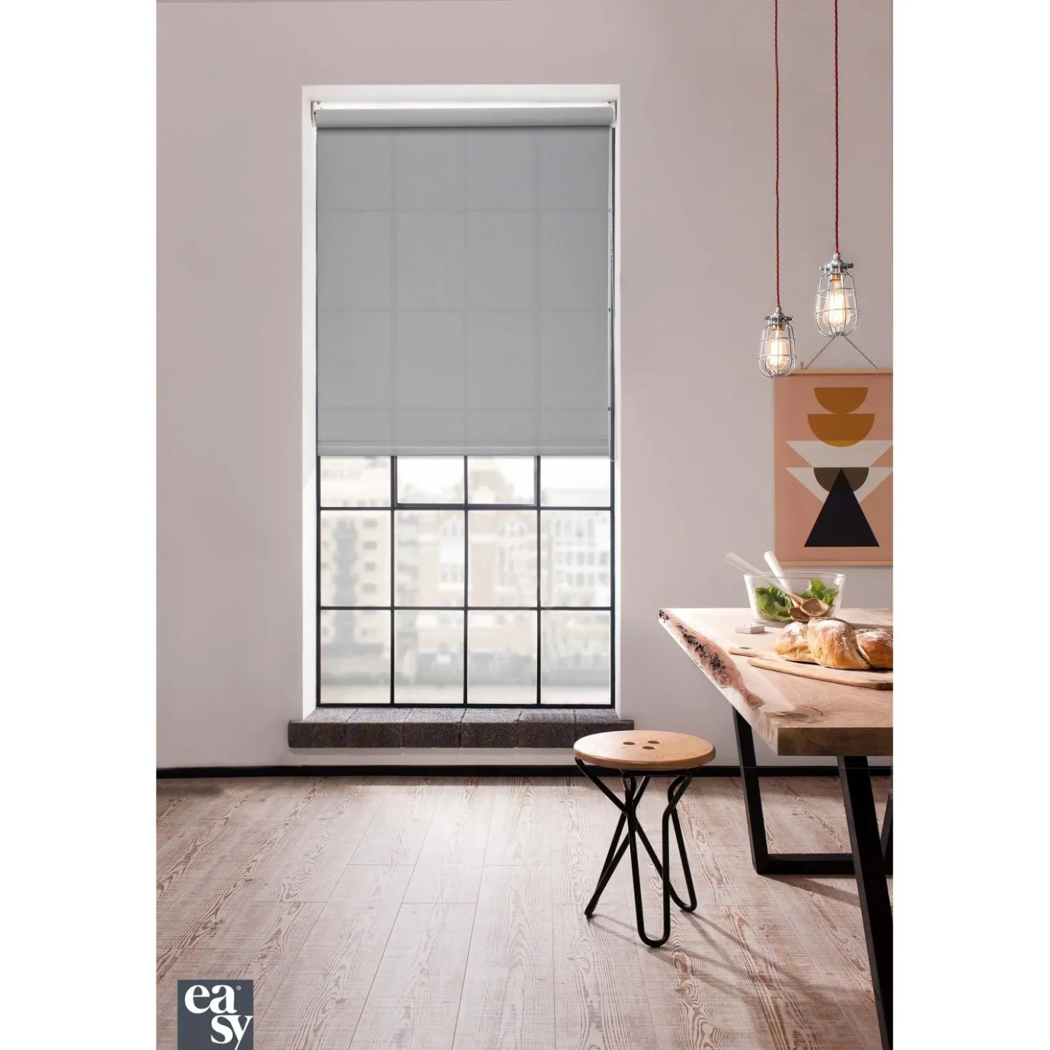 Tenda a rullo semifiltrante Rodi L 150 x H 252 cm grigio scuro