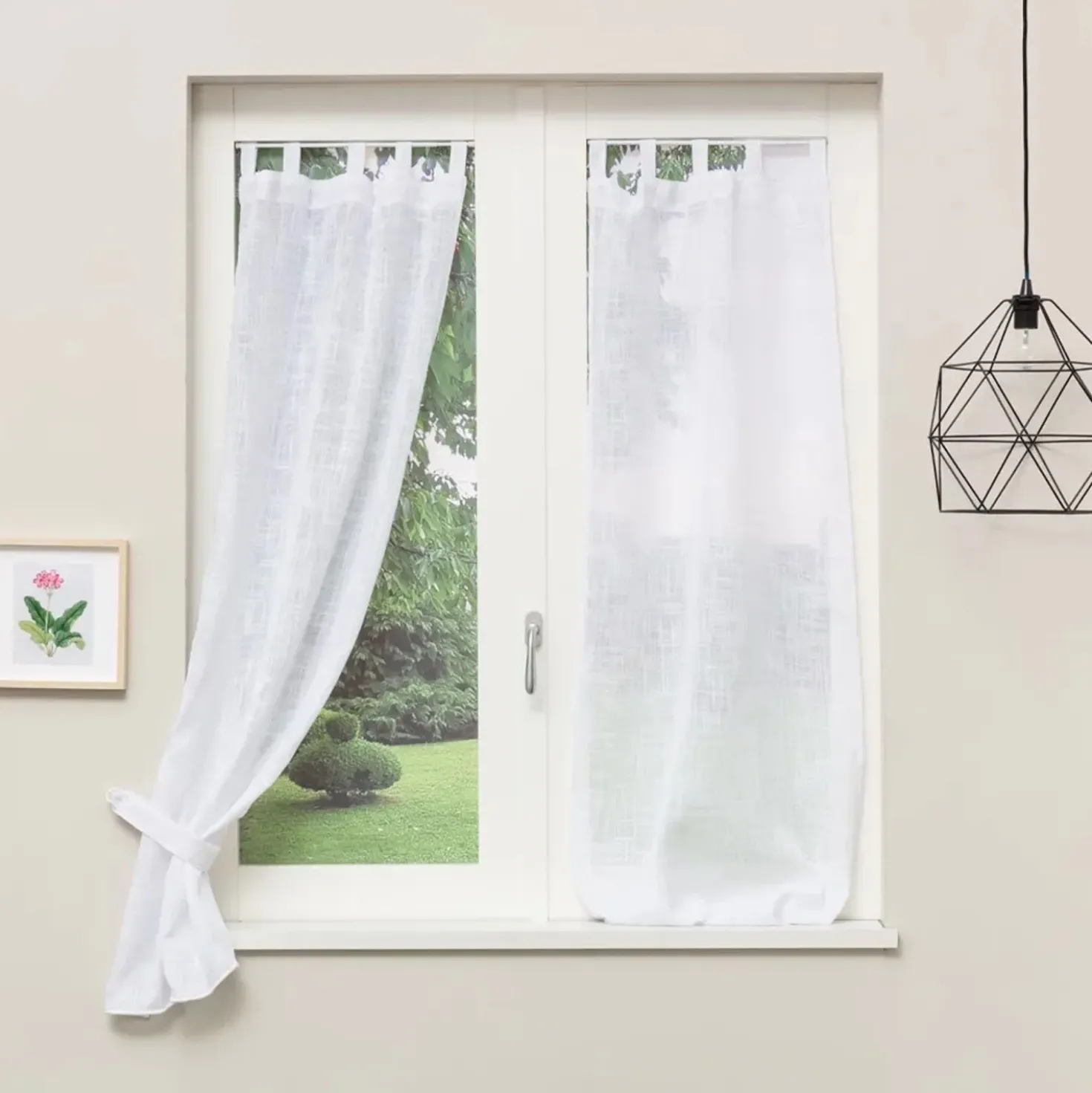Tenda a vetro Lione L 45 x 150 cm bianco