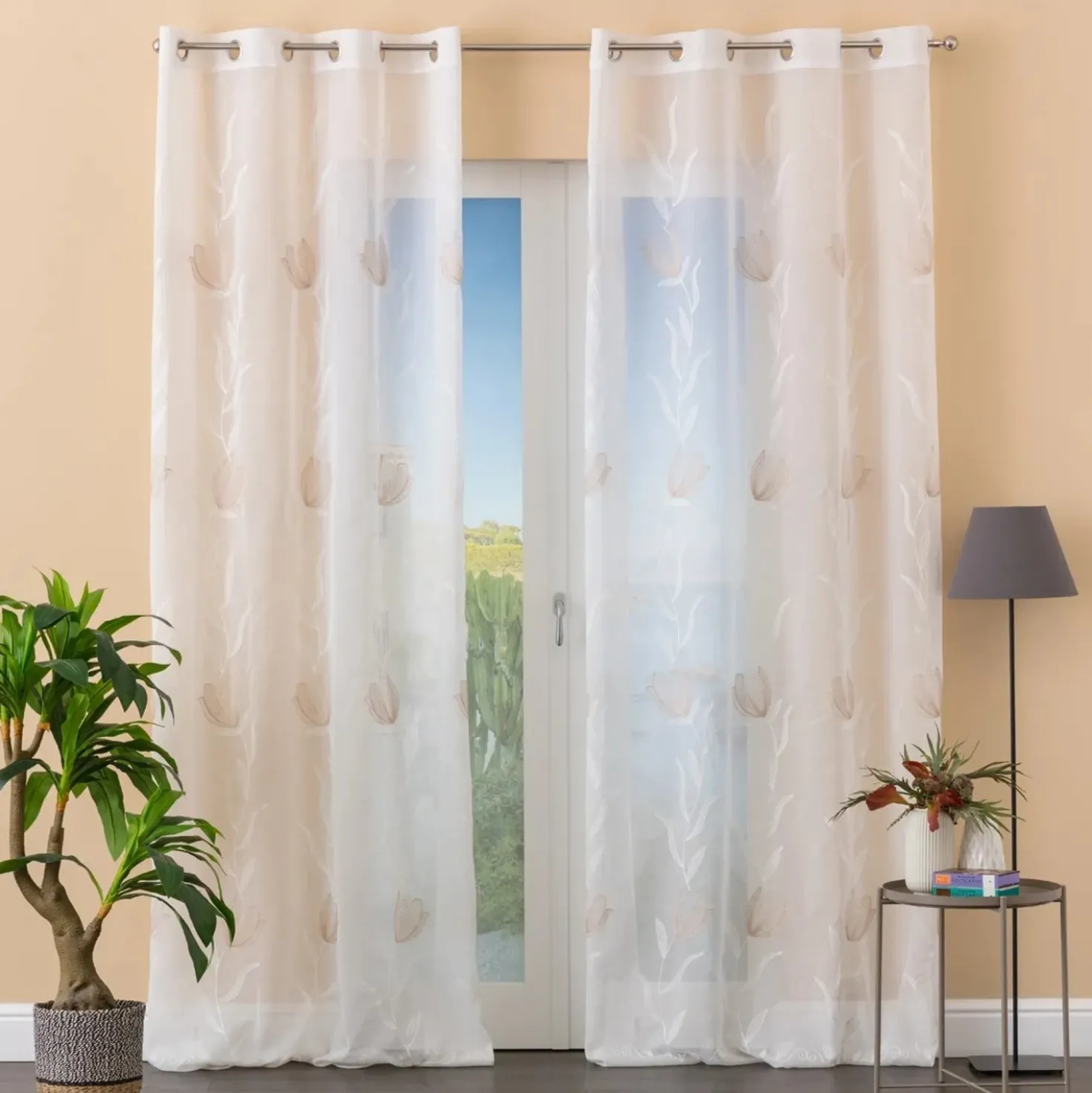 Tenda arredo Tulipan L 140 x H 280 cm tortora