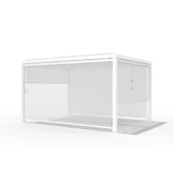 Tenda avvolgibile Calicantus Screen bianco in textilene grigio 4 m