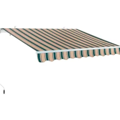 Tenda da sole a braccio reclinabile 395x250 cm beige/verde