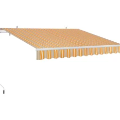 Tenda da sole a braccio reclinabile 395x250 cm beige/giallo