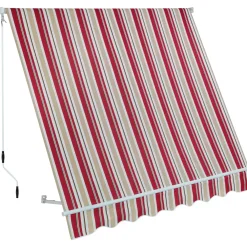 Tenda da sole a caduta con braccetti 295x245 cm beige/bordeaux