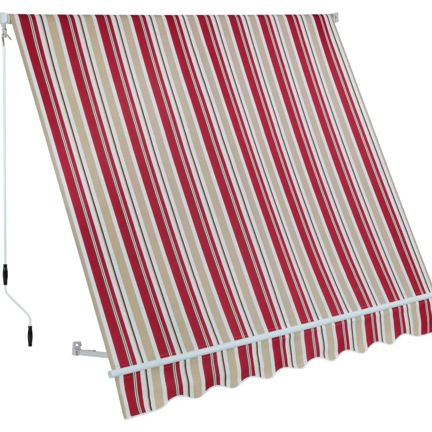 Tenda da sole a caduta con braccetti 295x245 cm beige/bordeaux