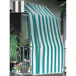 Tenda da sole a caduta verticale con anelli 145x300 cm marrone rigato