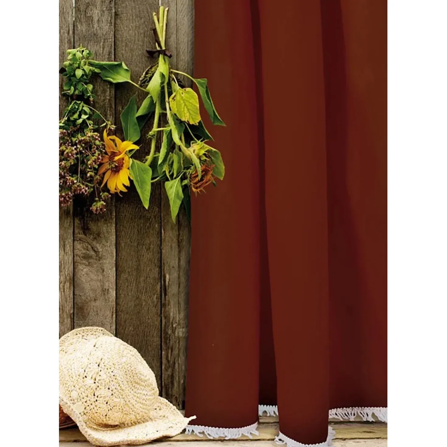 Tenda da sole a caduta verticale Dakar cotone 150 cm x 250 cm marrone