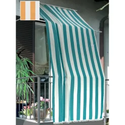 Tenda da sole a caduta verticale con anelli 145x300 cm giallo rigato