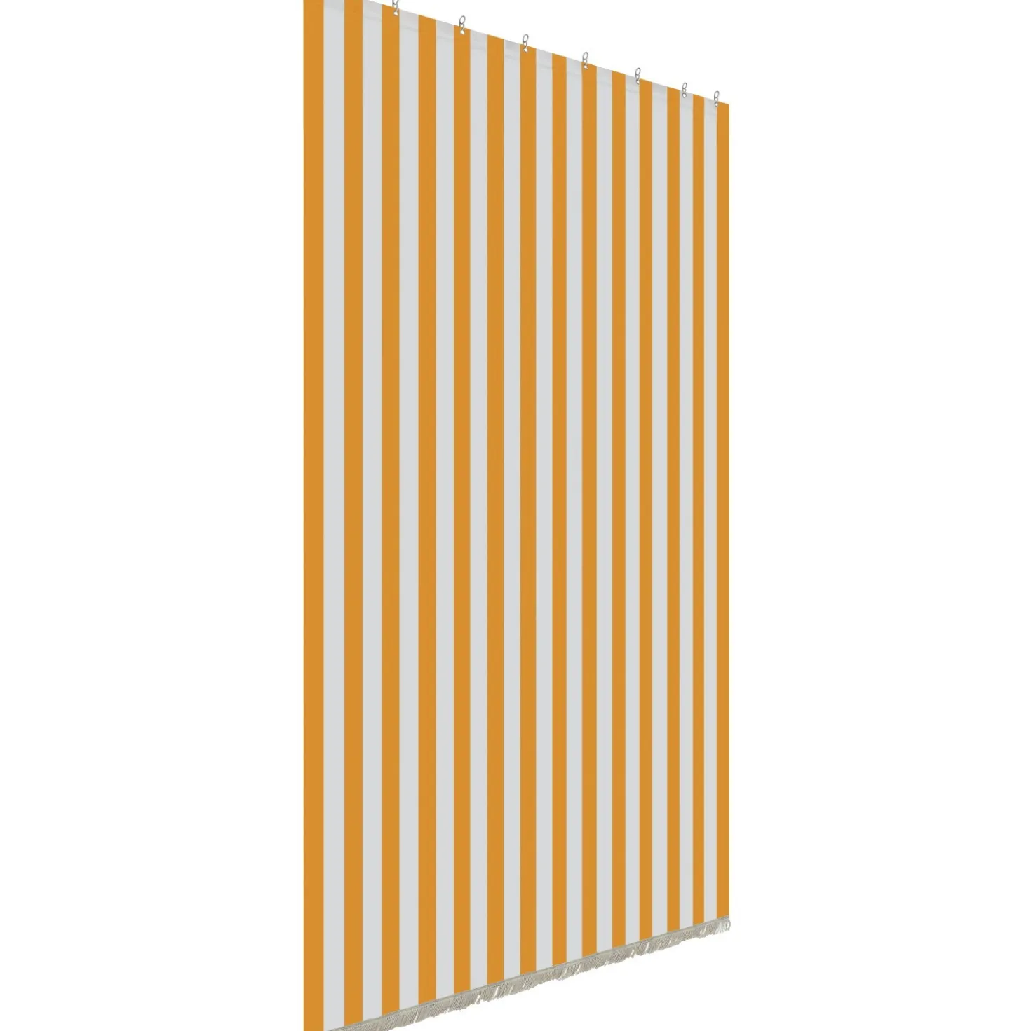 Tenda da sole a caduta verticale con anelli 145x300 cm giallo rigato
