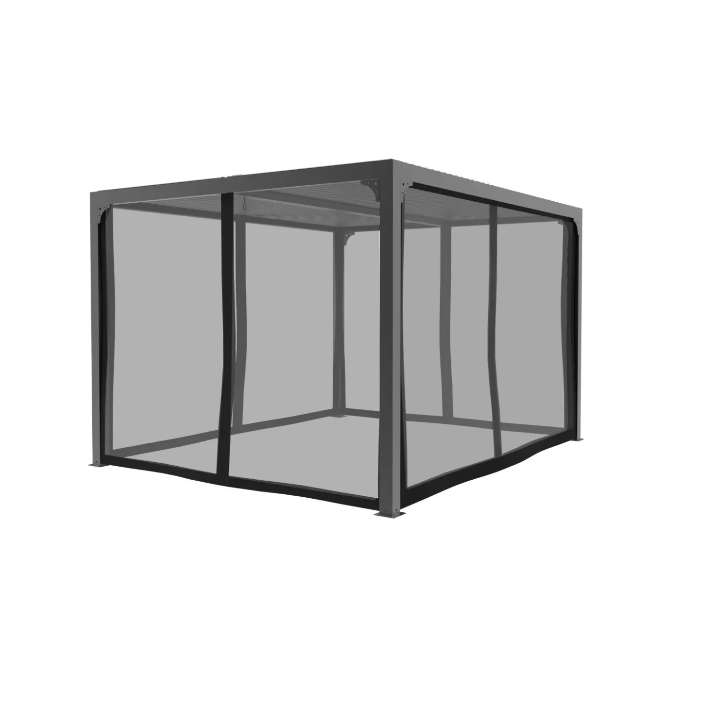 Tenda zanzariera per pergola bioclimatica 3630 antracite H231xL300xP360 cm