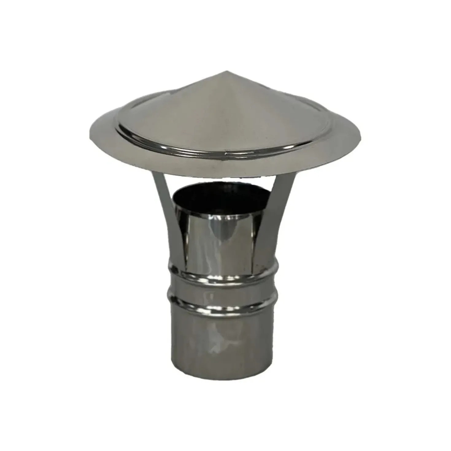 Terminale canna fumaria antipioggia base tonda in acciaio inox Ø 100 mm