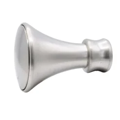 Terminale per bastone tenda in metallo Trumpet argento 2 pz