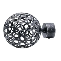 Terminale per bastone tenda in metallo Finale Classico nero 2 pz