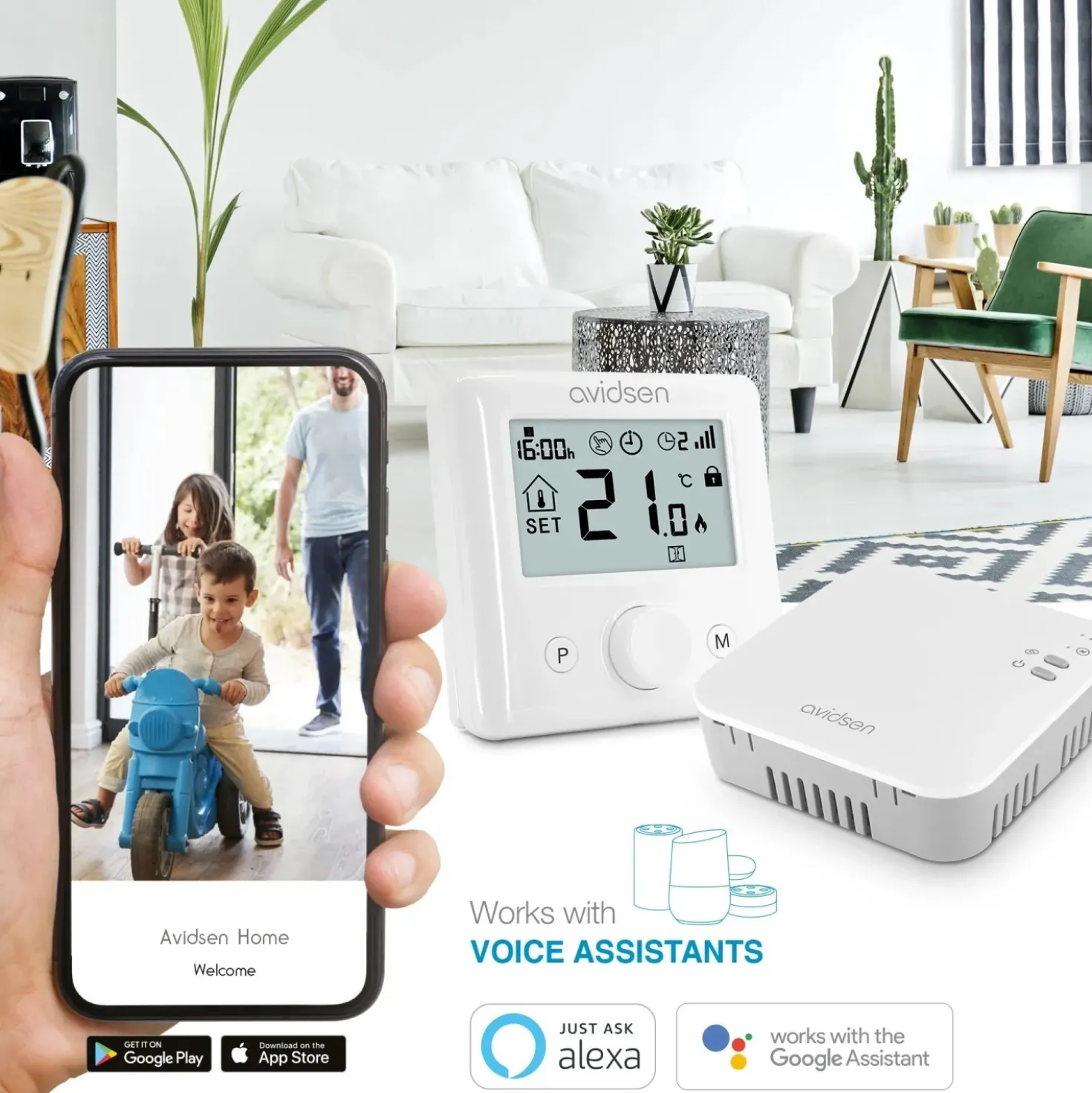 Termostato Smart Home Wifi Avidsen HomeFlow WL a batteria wireless