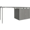 Tettoia laterale casetta giardino Biohort HighLine H2 grigio quarzo metallizzato